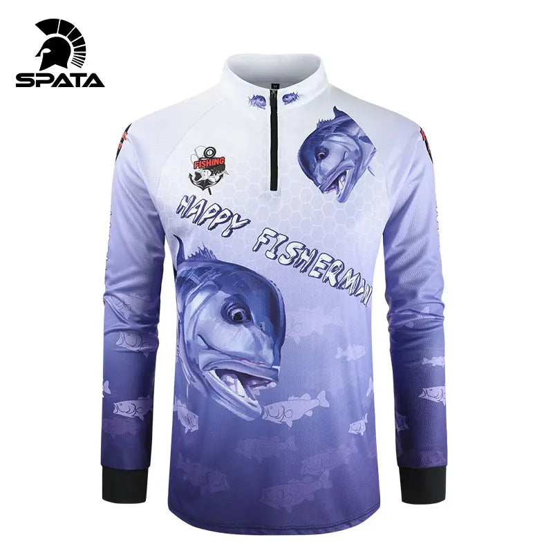 2025 SPATA Outdoor Sports Fishing Shirts Anti-UV Fishing Jersey Sunscreen Breathable Moisture-wicking Quick Dry FIshing Clothing