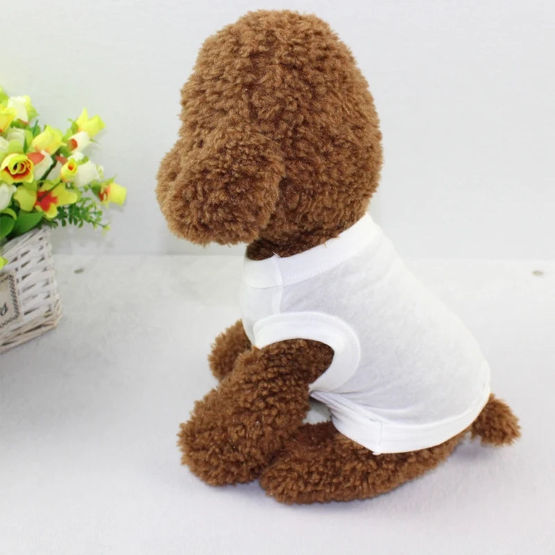 Summer 100% Pure Cotton Solid Color Dog Vest Dog Shirt Small Dog Clothes Teddy Chihuahua Pet Clothes Wholesale Custom