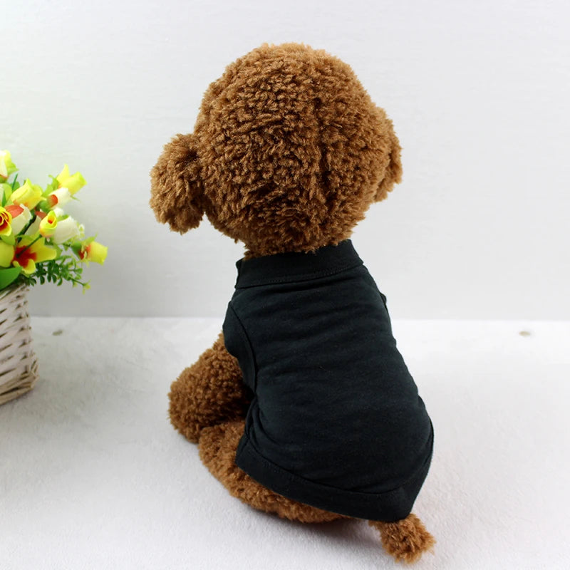 Summer 100% Pure Cotton Solid Color Dog Vest Dog Shirt Small Dog Clothes Teddy Chihuahua Pet Clothes Wholesale Custom