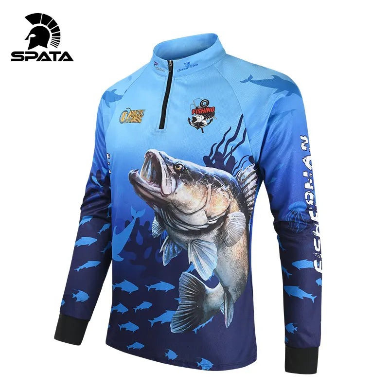 2025 SPATA Outdoor Sports Fishing Shirts Anti-UV Fishing Jersey Sunscreen Breathable Moisture-wicking Quick Dry FIshing Clothing