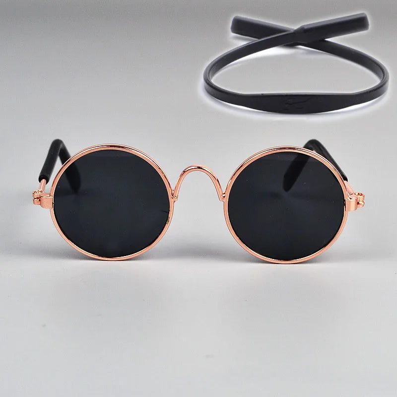 Anti-slip Cat Sunglasses Pet Accessories Small Dog Sun Glasses Classic Retro Circular Glasses for Kitten Photos Props Cosplay