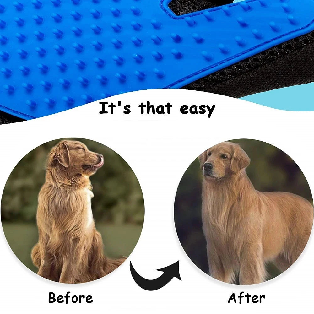 Pet Hair Remover Gloves Cat Dog Massage Bathing Cleaning Grooming Supplies Silicone Hair Sticking Removal Brush