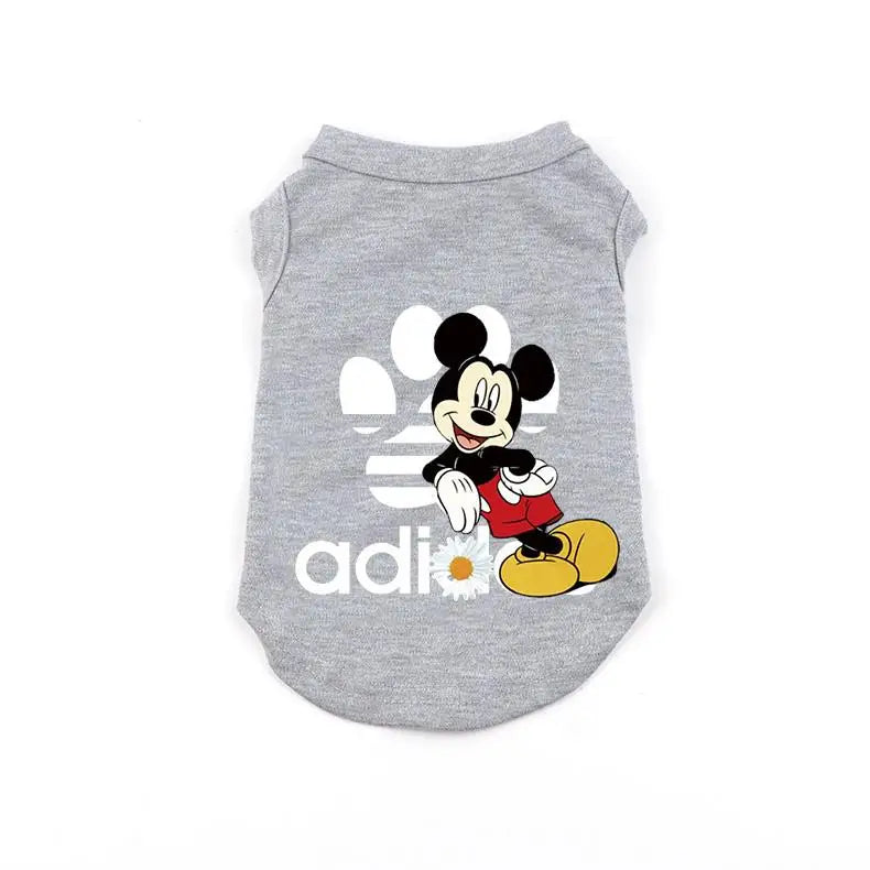 Puppy Summer Vest Disney Cartoon T-shirt Comfortable Breathable Pet Clothes Mickey Dog Sweatshirt Shirt For Chihuahua Bulldog