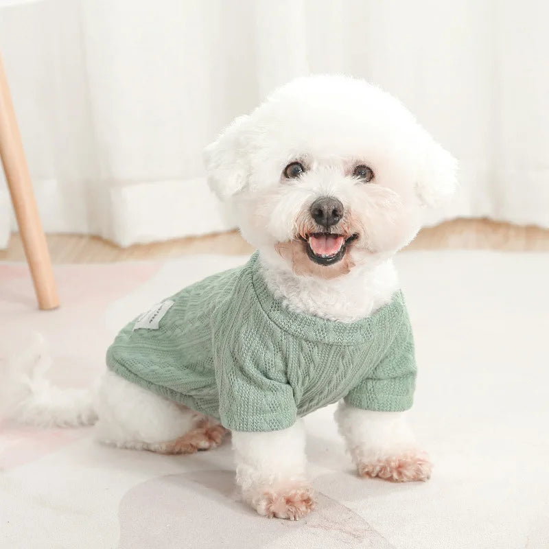 Breathable Small Dog Hoodie Elastic Four Seasons Warm Dog Sweater Comfortable Handsome Pet Dog Clothing