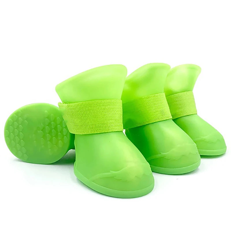 4Pcs Pet WaterProof Rainshoe Anti-slip Rubber Boot For Small Medium Large Dogs Cats Outdoor Shoe Dog Ankle Boots Pet Accessories - My Store