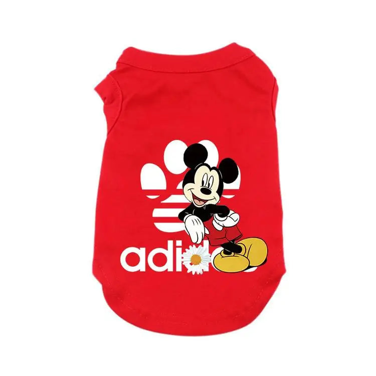 Puppy Summer Vest Disney Cartoon T-shirt Comfortable Breathable Pet Clothes Mickey Dog Sweatshirt Shirt For Chihuahua Bulldog