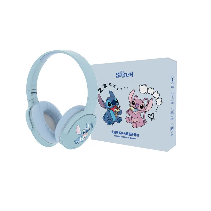 P2961 Headphones Disney Stitch Wireless Bluetooth Earbuds HiFi Stereo Over Ear Headset Gamer Music Sports Earphones TF/AUX