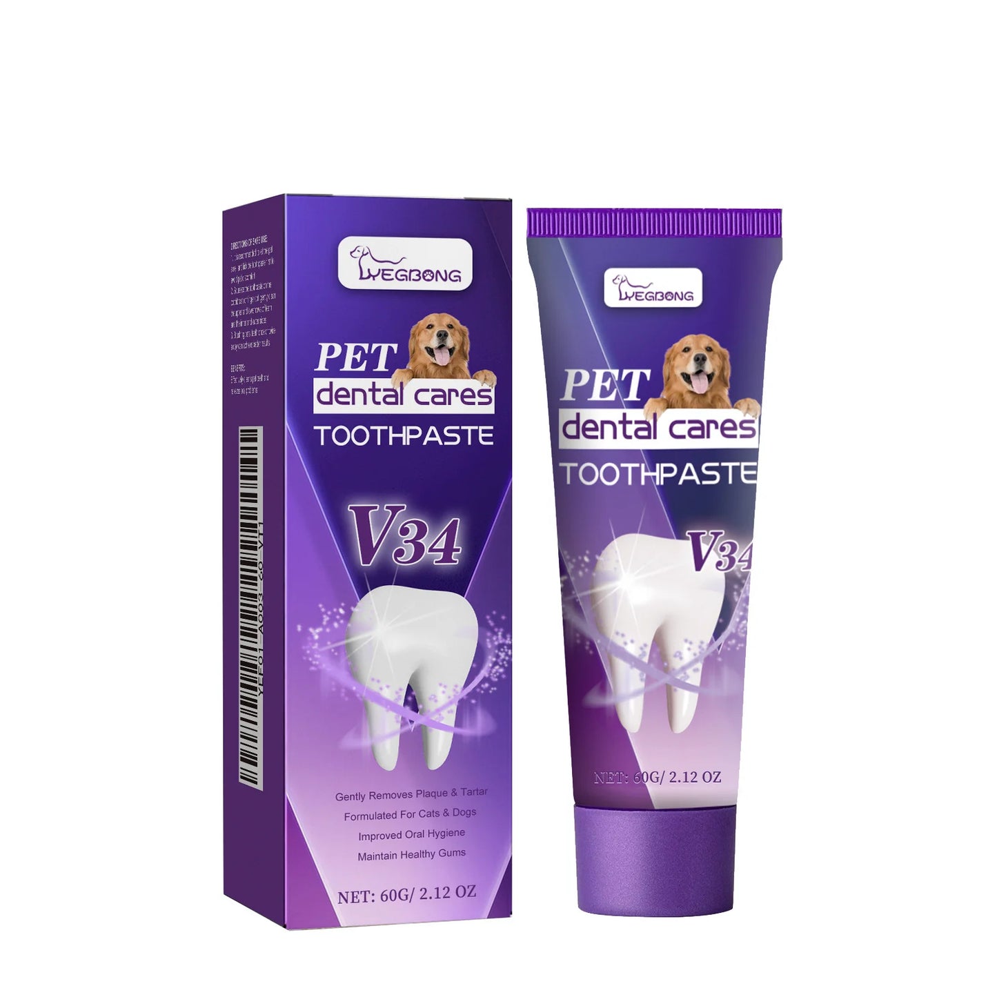 Pet Teeth Toothpaste V34 Deep Cleaning Teeth Mouth Deodorant Reduce Plaque Stain Dental Calculus Fresh Breath Pet Oral Care