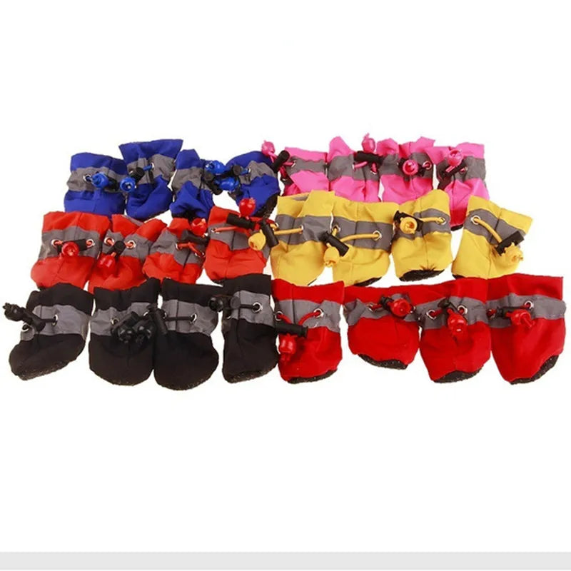 4pcs/set Waterproof Pet Dog Shoes Chihuahua Anti-slip Rain Boots Footwear For Small Cats Dogs Puppy Dog Pet Booties - My Store