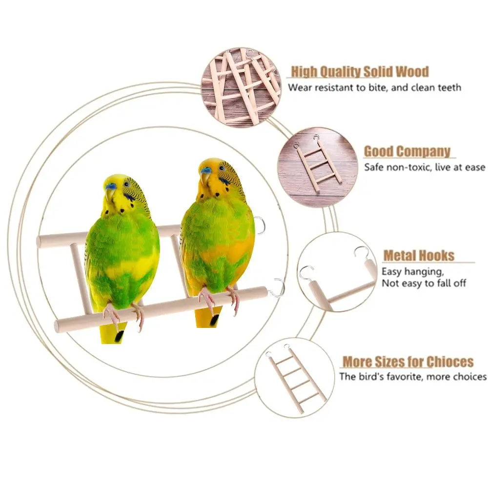 New Wooden Ladder Swing Scratcher Climbing Ladder Hamsters Parrot Toys Pet Supplies