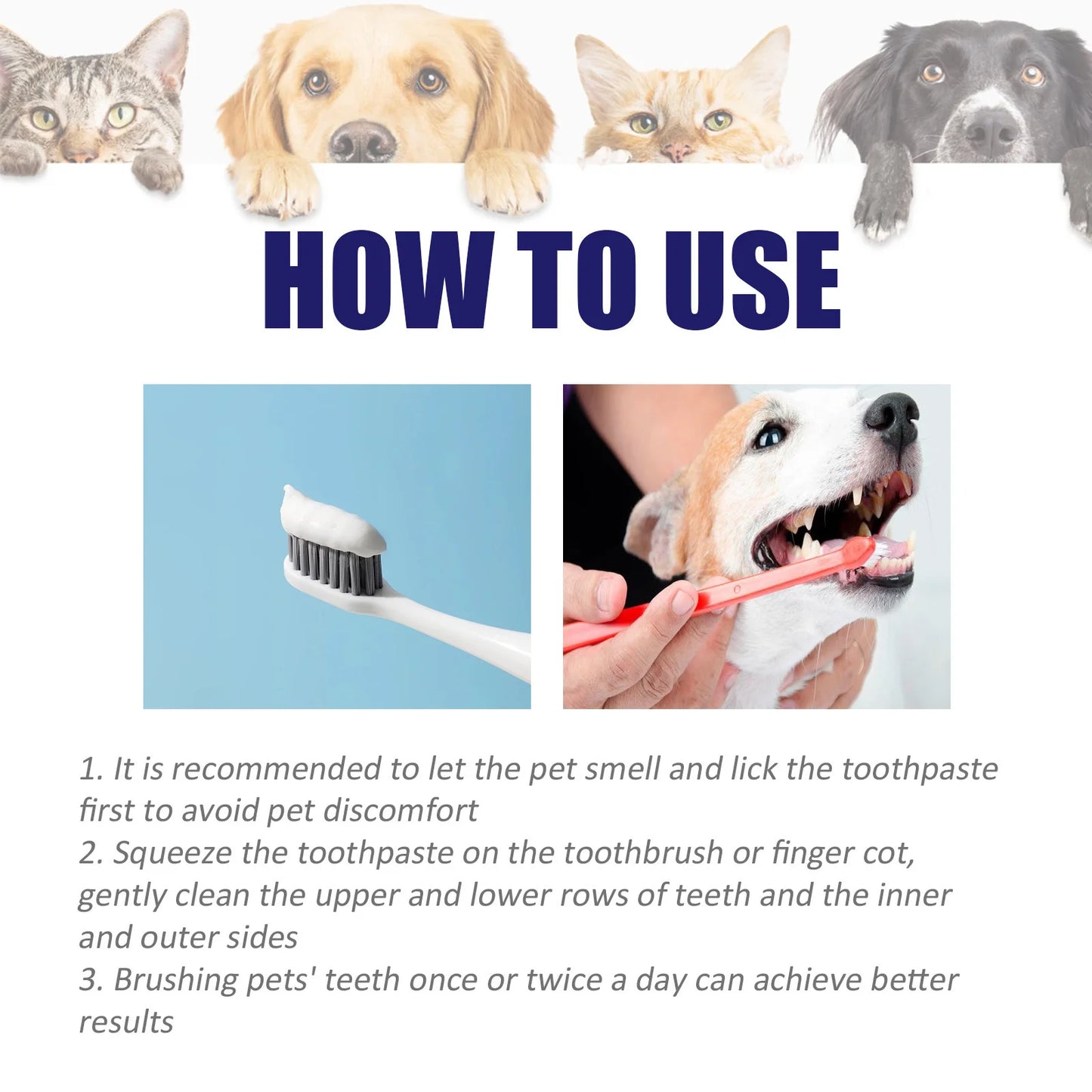 Pet Teeth Toothpaste V34 Deep Cleaning Teeth Mouth Deodorant Reduce Plaque Stain Dental Calculus Fresh Breath Pet Oral Care