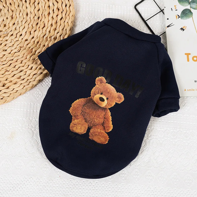 Breathable Small Dog Hoodie Elastic Four Seasons Warm Dog Sweater Comfortable Handsome Pet Dog Clothing