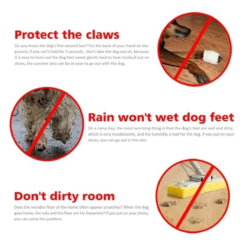 4pcs/set Waterproof Pet Dog Shoes Chihuahua Anti-slip Rain Boots Footwear For Small Cats Dogs Puppy Dog Pet Booties - My Store