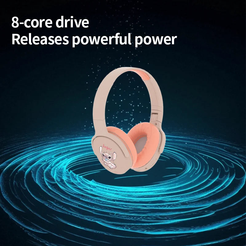P2961 Headphones Disney Stitch Wireless Bluetooth Earbuds HiFi Stereo Over Ear Headset Gamer Music Sports Earphones TF/AUX