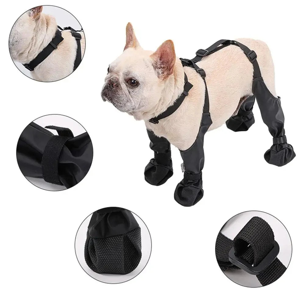 Dog Shoes Waterproof Summer Adjustable Boots Rain Day Pet Breathable Shoes For Outdoor Walking Soft French Bulldog Paws protect - My Store