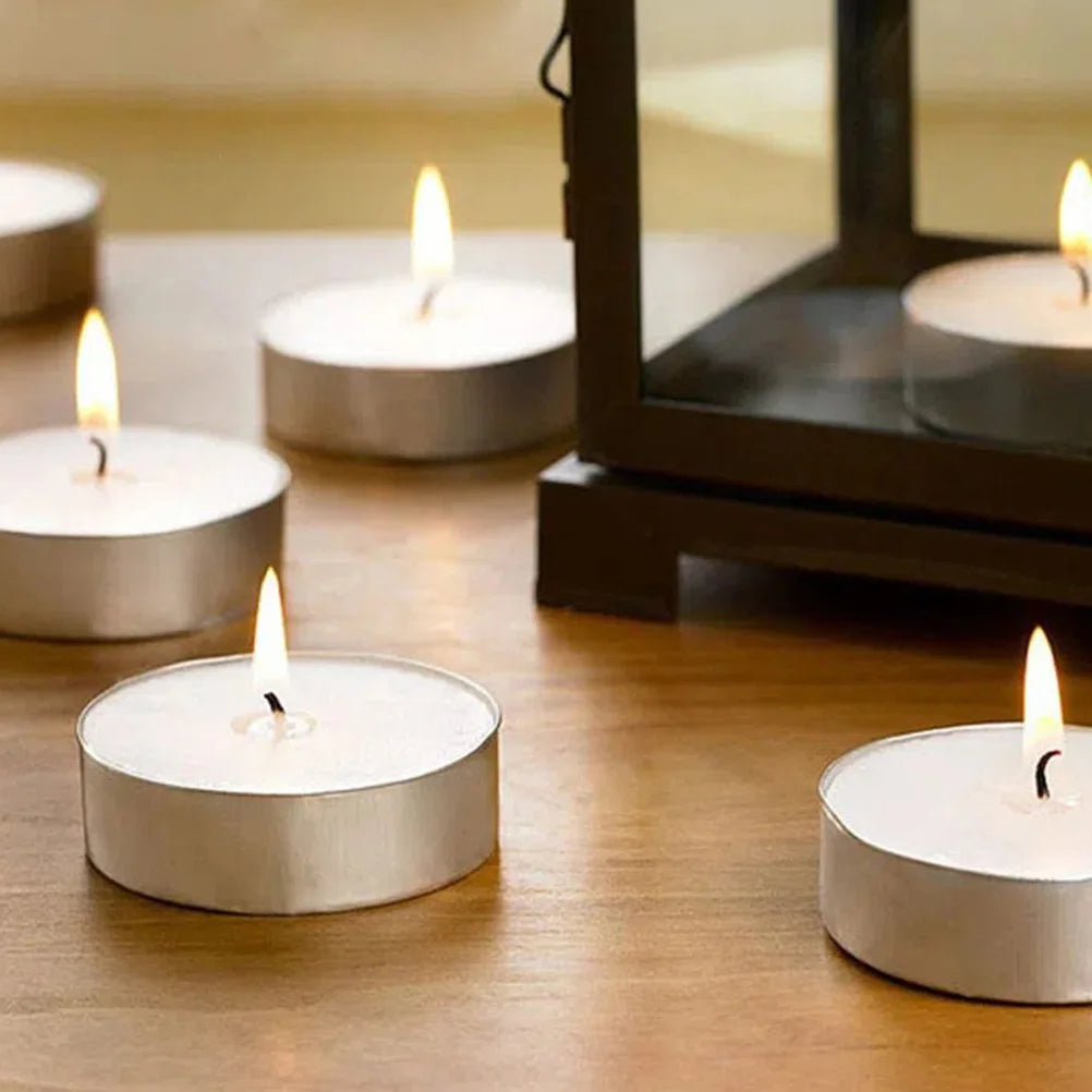 50Pcs Scented Lights Vanilla Round Small Household Romantic Smokeless Candles for Tealight Candles Wedding Home Decor