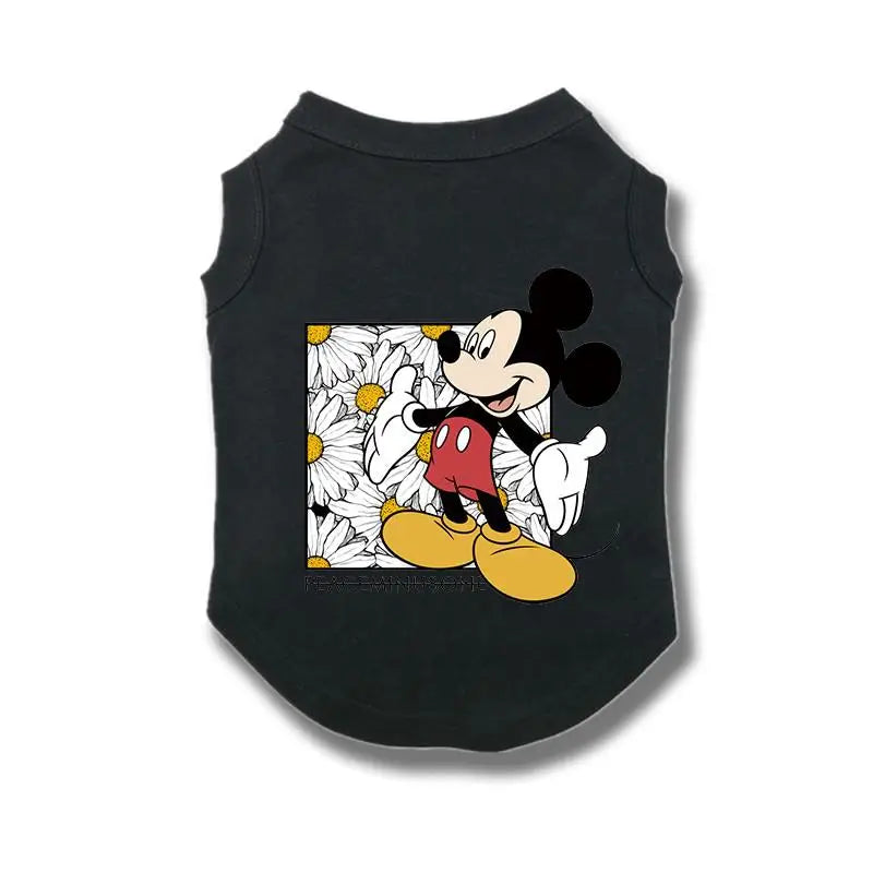 Puppy Summer Vest Disney Cartoon T-shirt Comfortable Breathable Pet Clothes Mickey Dog Sweatshirt Shirt For Chihuahua Bulldog