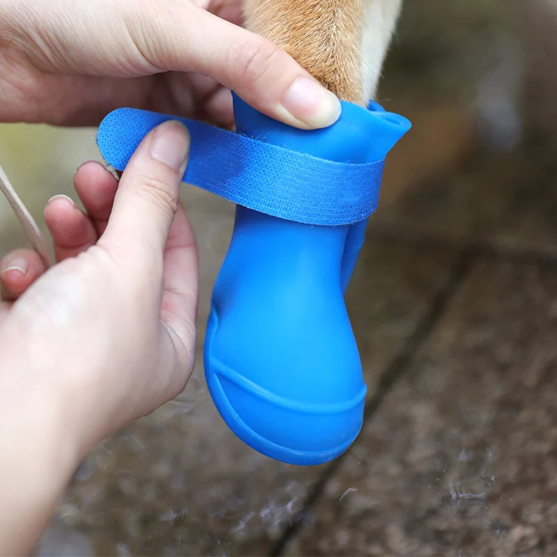 4Pcs Pet WaterProof Rainshoe Anti-slip Rubber Boot For Small Medium Large Dogs Cats Outdoor Shoe Dog Ankle Boots Pet Accessories - My Store