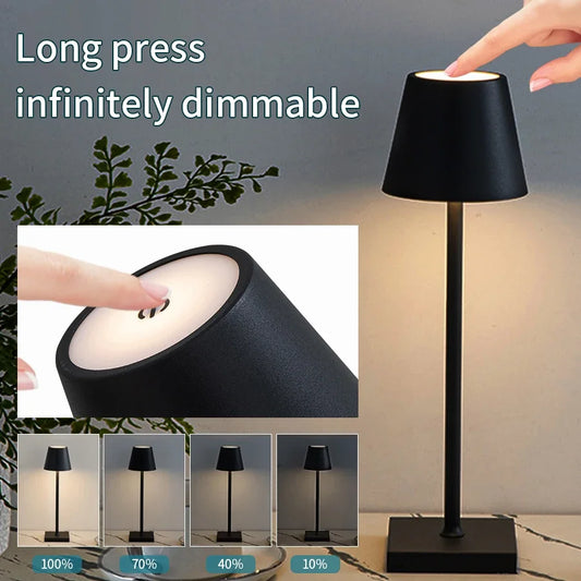 Nordic LED Table Lamp Rechargeable Touch Dimmable Desk Lamp bedroom decoration Home Dining Room Coffee Shop Simple Room Decor