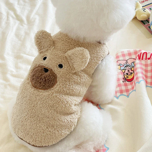 1.5-11.5kg Winter Dog Clothing Soft Plush Teddy Bear Sweater Vest Warmth Pets Cute Clothes Teddy Schnauzer Clothes Puppy Clothes - My Store