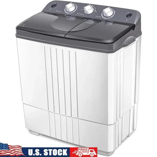 Portable Washing Machine Compact Semi-Automatic High Capacity Dual Function Spin Dryer User-Friendly Timer Easy Assembly Ideal
