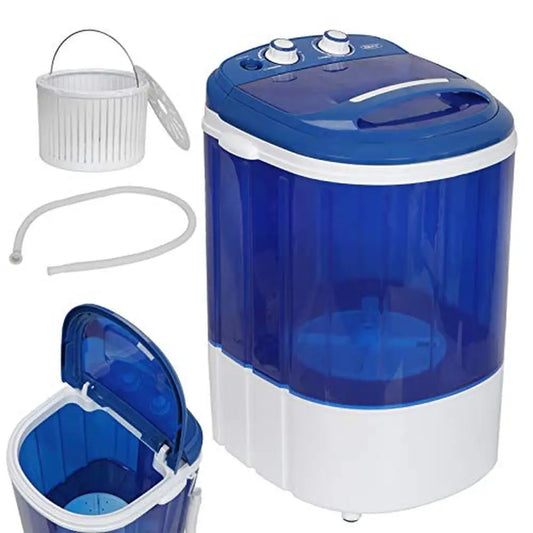 Portable Single Tub Washing Machine Compact Design 5.7lbs Capacity Semi-Automatic Washer Timer Control Spin Basket Easy to