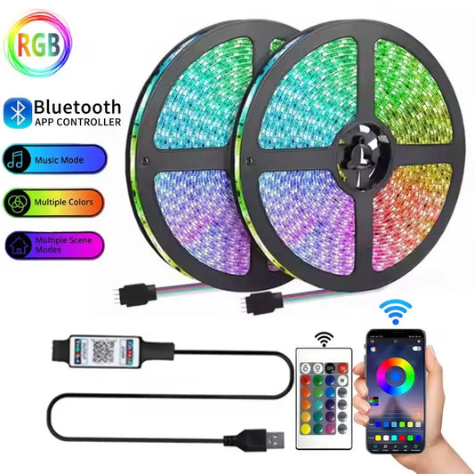 Wifi Alexa Usb Led Strip Light For Room 1-30M Rgb 5050 5V Bluetooth App Remote Control Led Tape Ribbon Bedroom Game Room Decor