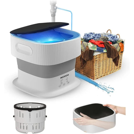 Portable Collapsible Mini Washing Machine for Baby Clothes, Socks, Underwear - For Travel, Camping, Apartments, RVs