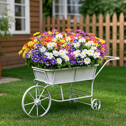 5pcs Outdoor UV-Resistant Artificial Flowers - Plastic Daisy Bouquets Durability Decorative Shrubs for Home/Hotel/Office/Wedding