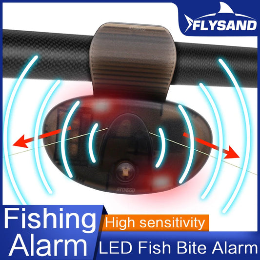 FLYSAND Fishing Bite Alarm Fishing Bite Sensor Sensitive Electronic Indicator Carp Bite Alarm Bell LED Night Fishing Rod Alarm