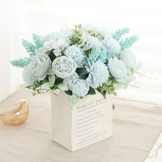 Peony Artificial Flowers High Quality Silk Roses Fake Wedding Vacation Party Home Table Decoration DIY Bridal Hydrangeas
