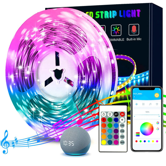 Smart WiFi Led Lights 100ft, Tuya App Controlled  Work with Alexa and Google Assistant, Timer Schedule Color Changing forBedroom