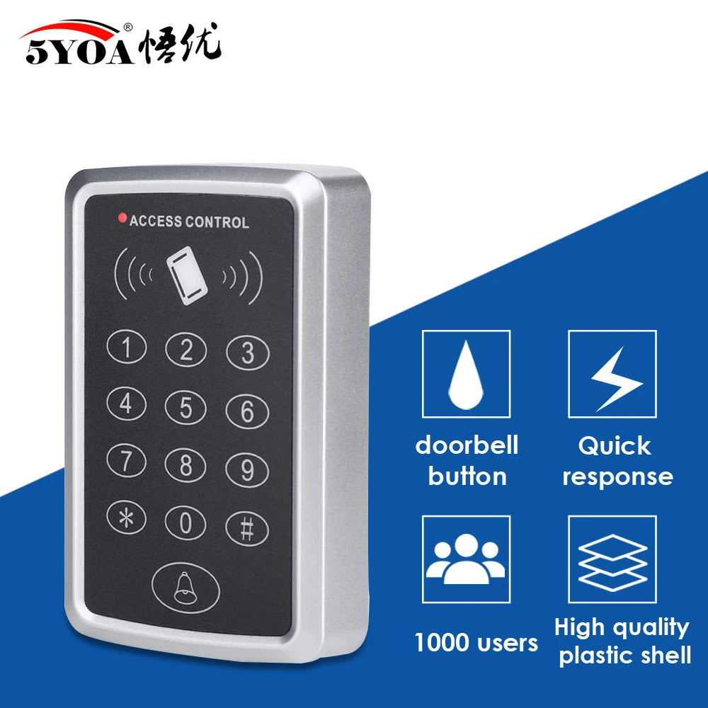 5YOA 125KHz RFID Access Control Keypad EM Card Reader Door Access Control System Door Lock Opener Keyboard System