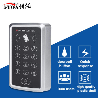 5YOA 125KHz RFID Access Control Keypad EM Card Reader Door Access Control System Door Lock Opener Keyboard System