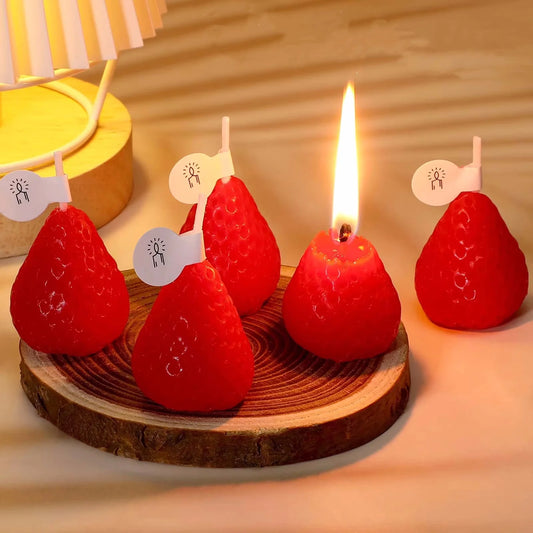 1-15pcs Strawberry Aromatherapy Candle Romantic Handmade Scented Candles for Valentine's Day Party Home Decor Birthday Gifts