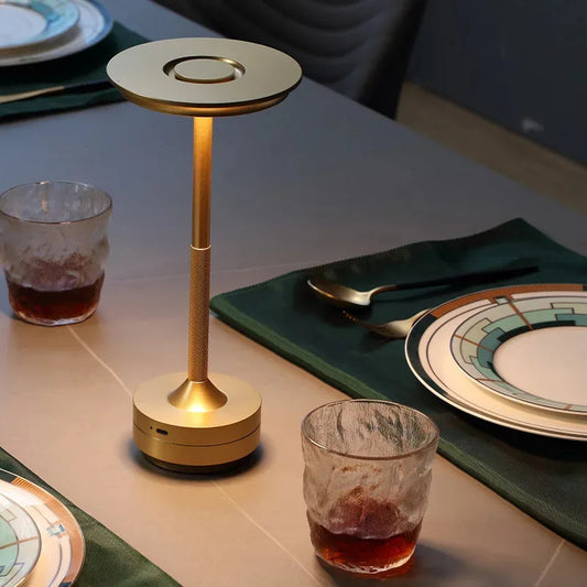 Wireless Simple Decorative Table Lamp Infinitely Dimmable Atmosphere Classic Retro Portable Rechargeable Touch Desk Lamp