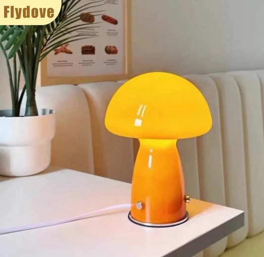 Tri Color USB Wired Plug LED Mushroom Table Lamp Creative Coffee Shop Bedroom Desk Bedside Night Light Home Lighting Decoration