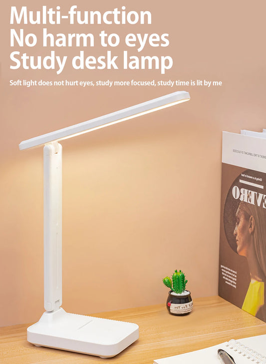 3 Color Modes,Stepless Dimming，LED Desk LampRechargeable, Eye-Caring Touch Control With USB Charging Table Lamp for Home, Office