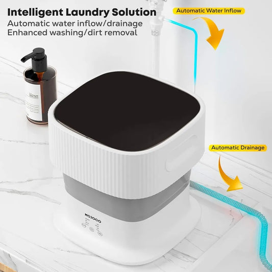 Portable Collapsible Mini Washing Machine for Baby Clothes, Socks, Underwear - For Travel, Camping, Apartments, RVs