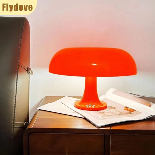 Danish Mushroom Table Lamp Simple Modern Bedroom LED Bedside Reading Light Color Temperature Adjustable Decorative Light