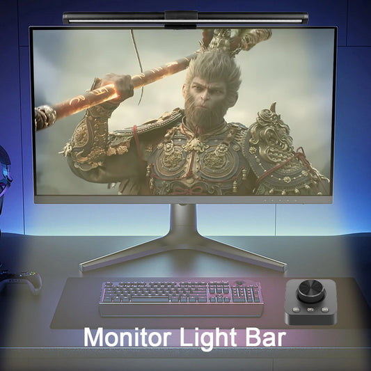 Wiscolor Monitor Light Bar Stepless Dimming Gaming Desktop Lighting with Remote Control Eye Protection USB Reading Light 44cm