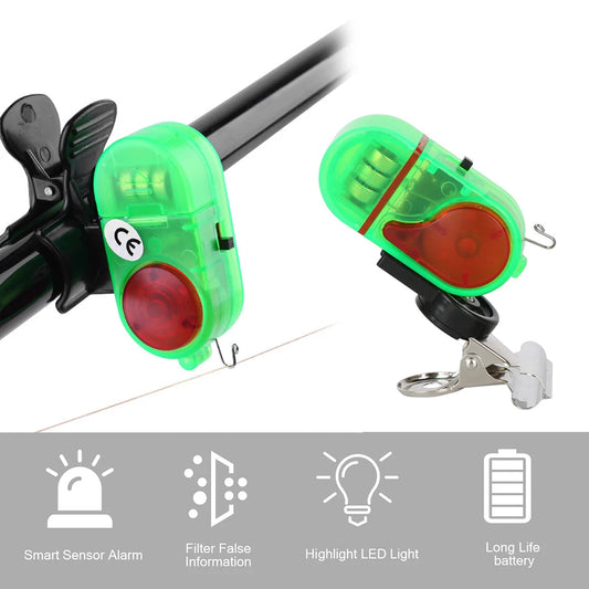 Fishing Alarm Sound Bell Double-lamp Fishing Rod Buzzer High Volume Alert Alarm Sound Bell Sensitive Accessories Fishing Tackle
