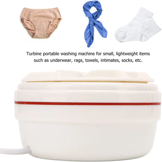 Mini Laundry Washing Machine, Portable Ultrasonic Turbine Washer Small Automatic Cleaning Washer with Fixed Suction Cup for  Stu