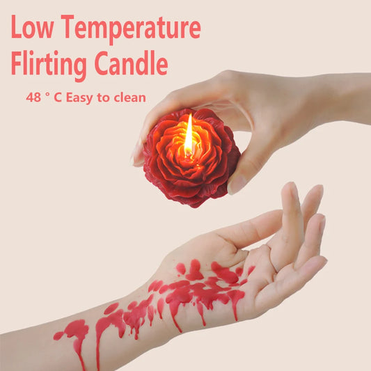1 piece of 90g/3.17oz peony shaped low-temperature aromatherapy candle is perfect for couples to play SM style soy drip wax
