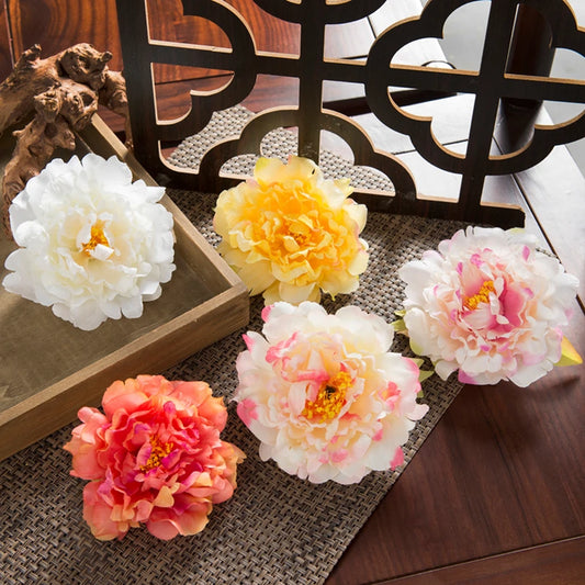 10Pcs Artificial Peony Flowers Head Christmas Home Decoration Garland Flower Wall Diy Bridal Accessories Clearance Wedding Party