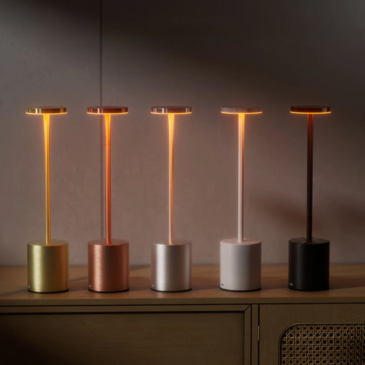 Cordless 3 Color Dimmable Table Lamp USB Rechargeable Portable Desk Lamp Touch Sensor Lamp for Bedroom Living Room Restaurant