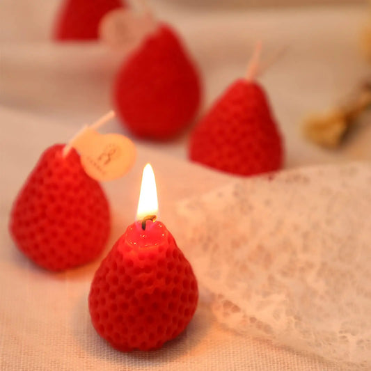 1-15pcs Strawberry Aromatherapy Candle Romantic Handmade Scented Candles for Valentine's Day Party Home Decor Birthday Gifts