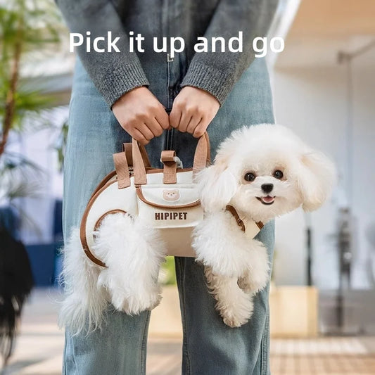 Convertible Breathable Hands-Free Pet Carrier Travel Bag with Harnesses Clip Adjustable Shoulder Handheld for Hiking Daily Use