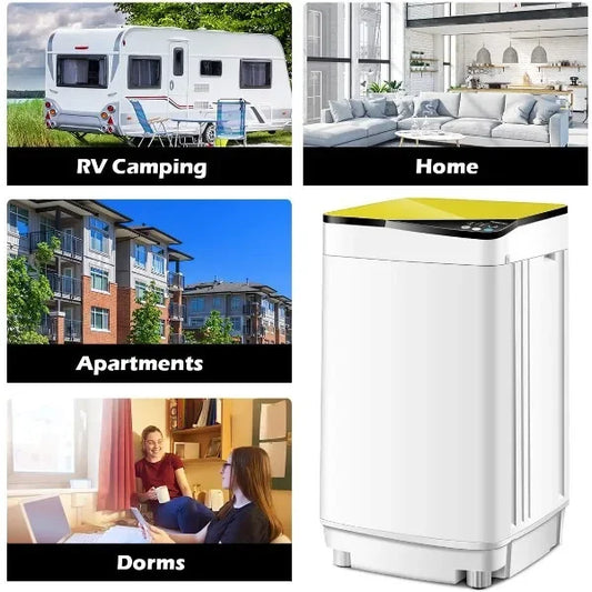 Giantex Full-Automatic Washing Machine Portable Washer and Spin Dryer 7.7lbs Capacity Compact Laundry Washer