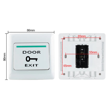 Waterproof Door Exit Button Release Switch NO/NC/COM Output Emergency Push Button Fireproof Plastic for Access Control System